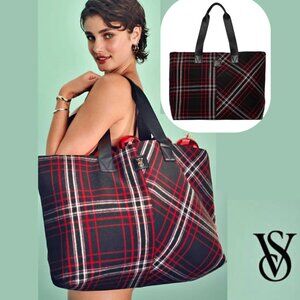 Victoria's Secret Plaid Tote Bag NEW WITH TAGS